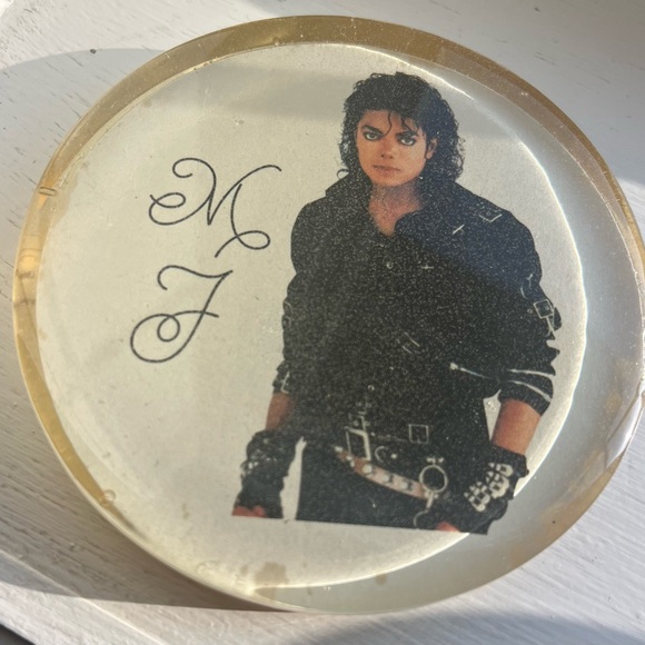 Set of (3) Vintage Michael Jackson Acrylic Coasters - Picture 2 of 7